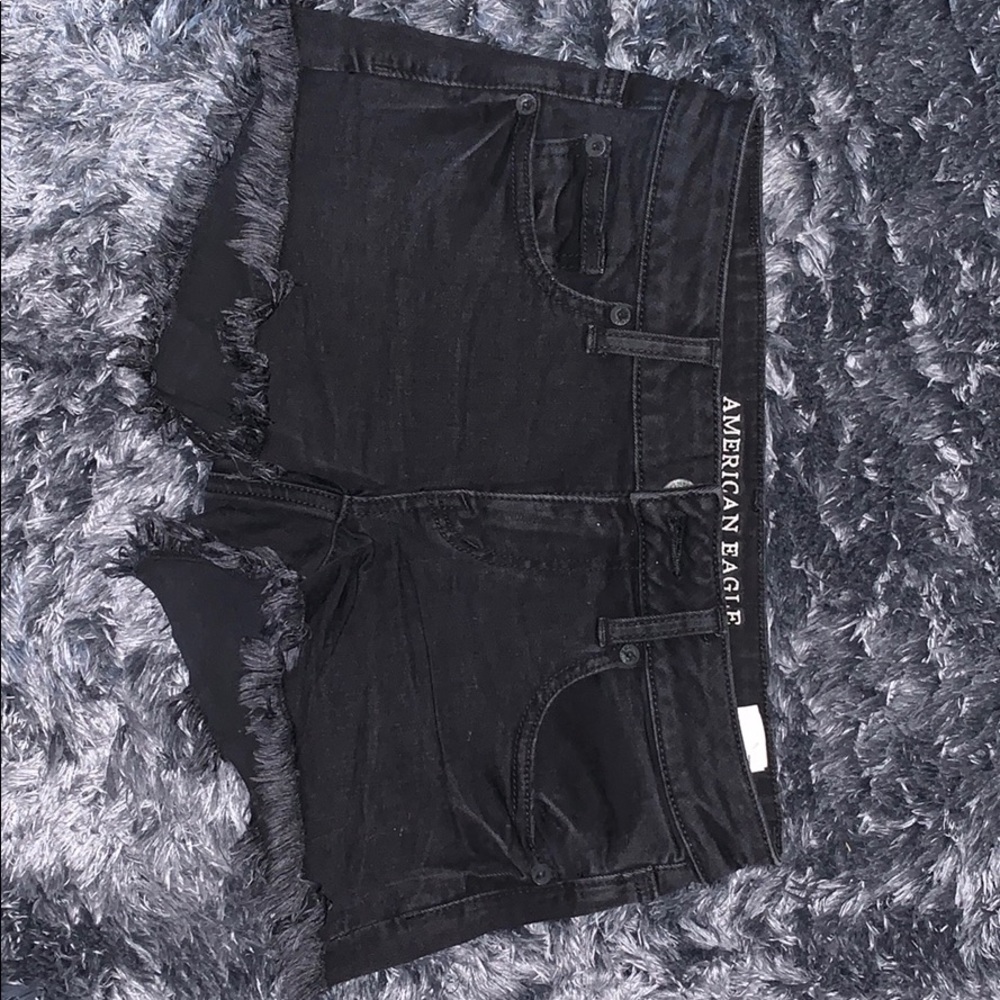 American eagle black cutoff shorts
